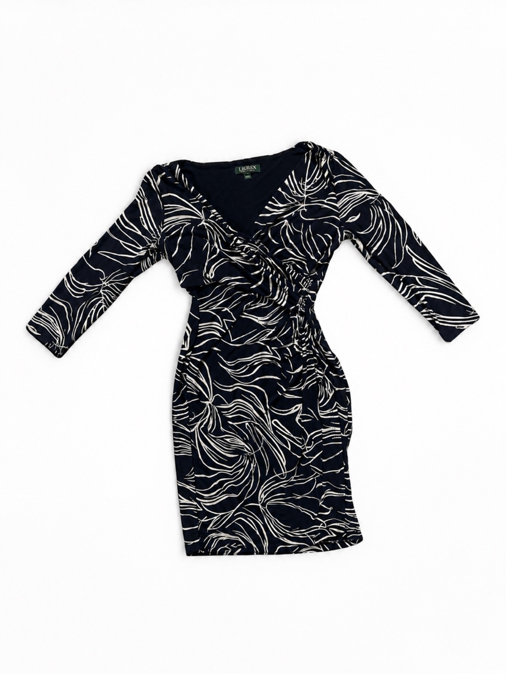 Lauren Ralph Lauren Navy Dress with Cream Swirl Print